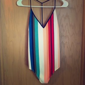 Express, Multi-color Stripped Bosysuit